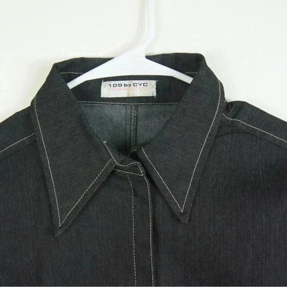 Vintage Y2K Dark Denim Like Chambary Button Up Lightweight Jean Jacket - Picture 6 of 6